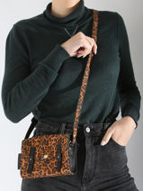 Cross Body Tas Mini Leopard Leder Paul marius Zwart leopard MINILEO-vue-porte